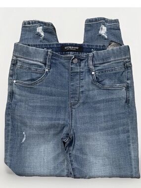 (8) LIVERPOOL Los Angeles Medium Blue Distressed Stretch Ankle Skinny Jeans